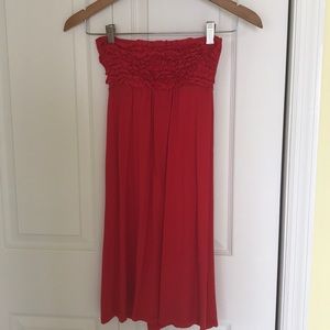 Red Ruffle Top Dress